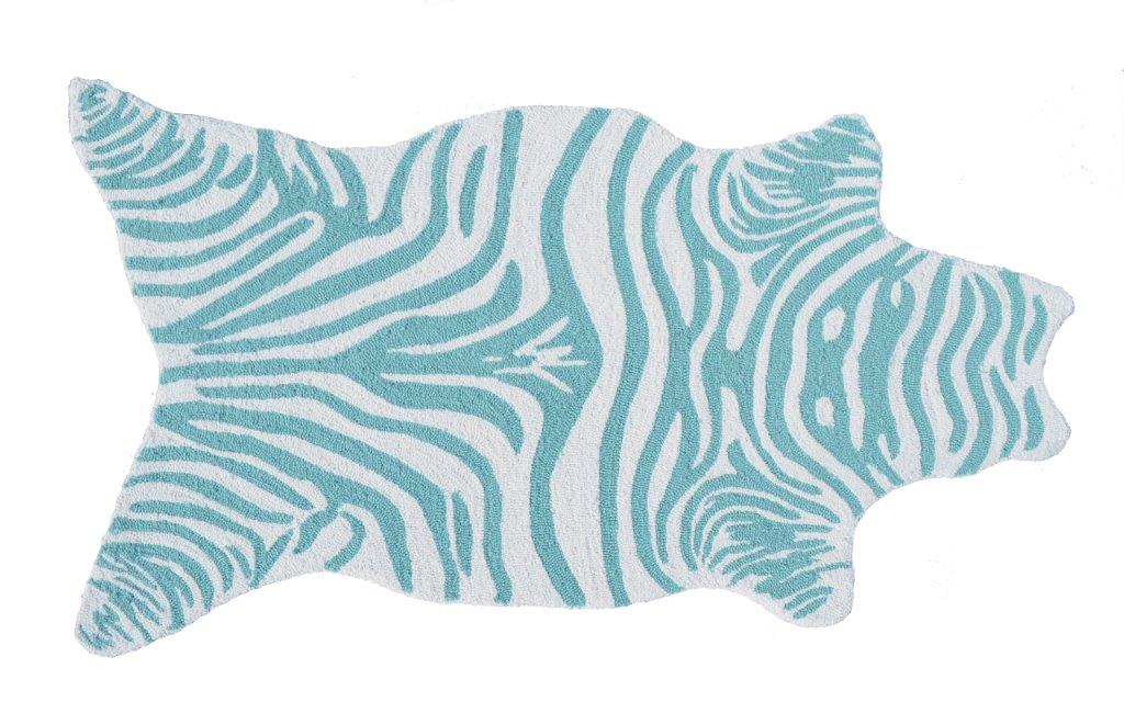 Mini Zebra Teal Area Rug
