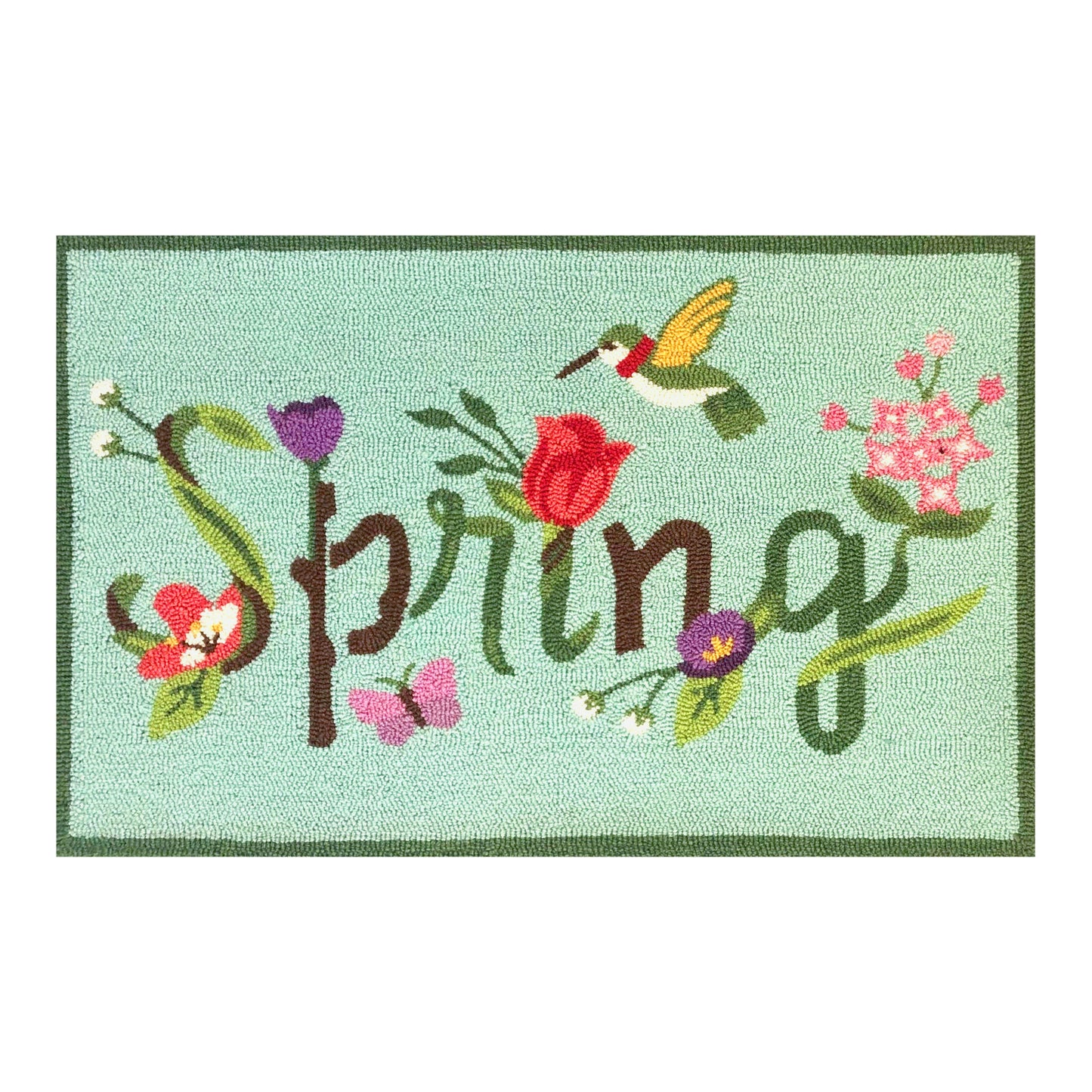 Spring Bloom Aqua Rug/Doormat
