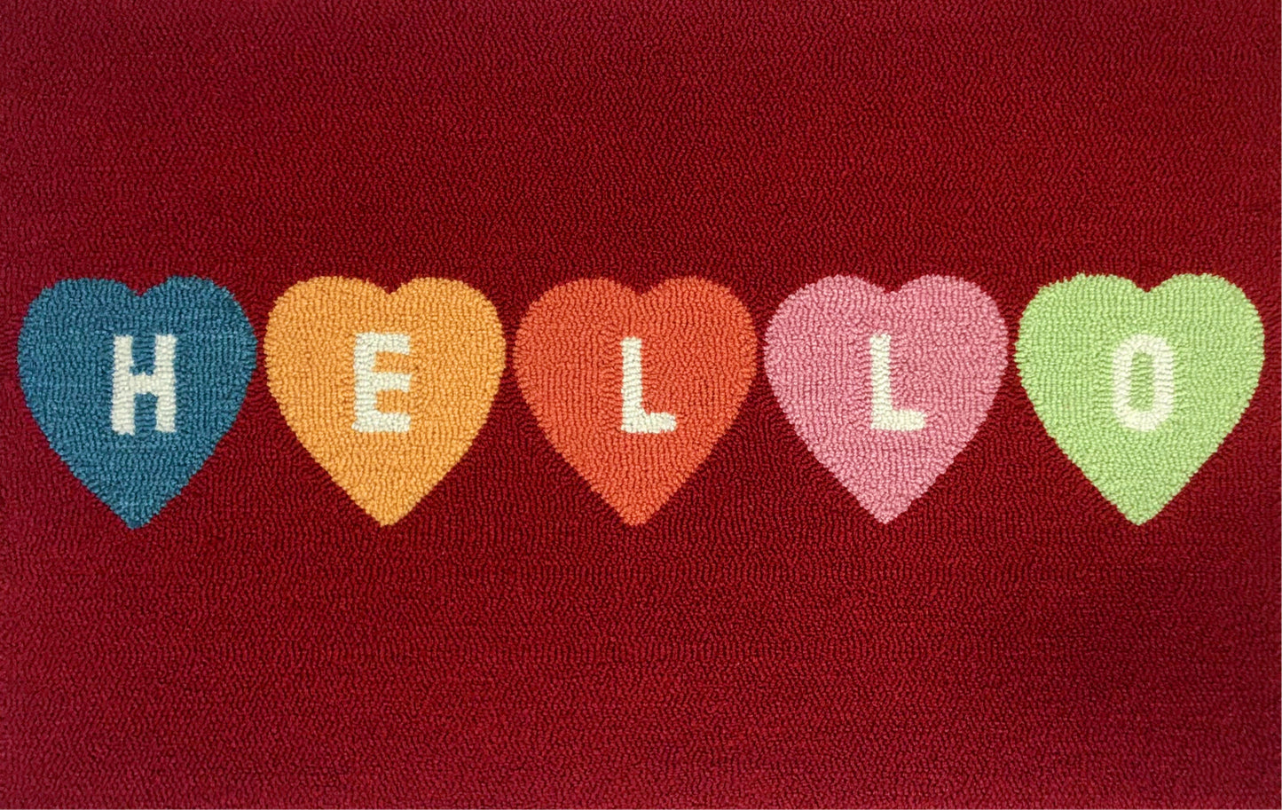 Convo Heart Hello Red Rug