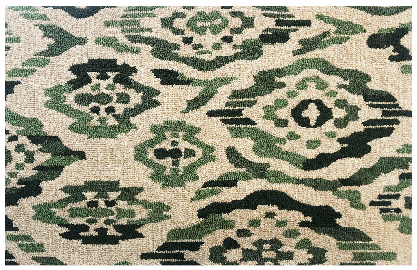 Broken Ikat Green Rug/Doormat
