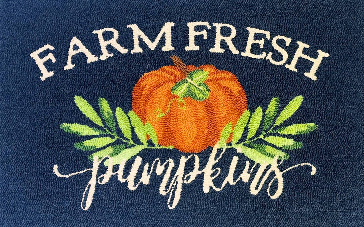 Farm Fresh Pumpkin Indigo Rug/Doormat