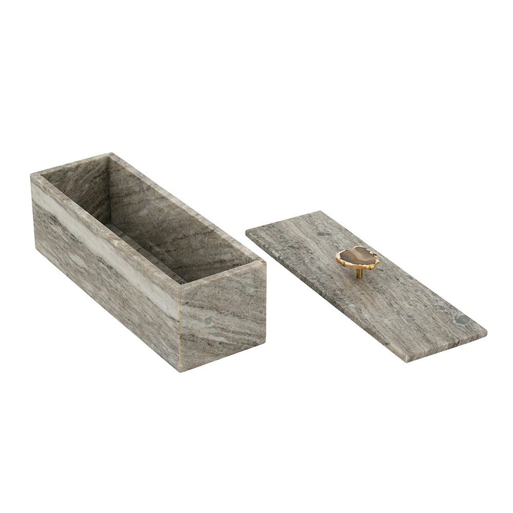 Storage Box W/Brass Agate Hand