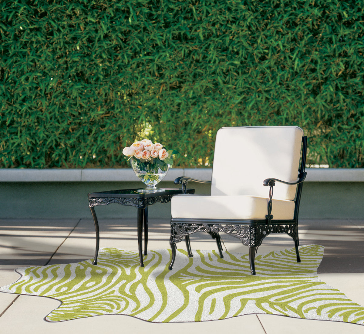 Zebra Green Shaped Area Rug