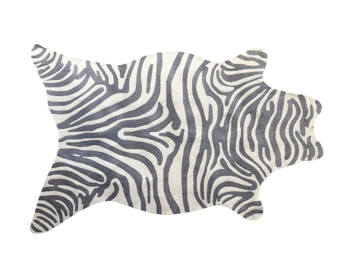 Zebra Grey Shaped Area Rug The Rug Market