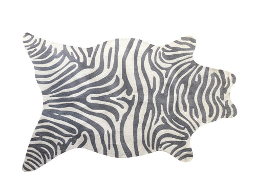 Zebra Grey Shaped Area Rug