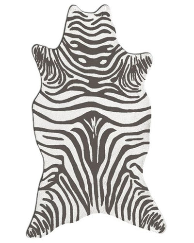 Zebra Grey Shaped Area Rug