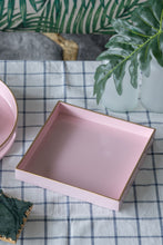 Pink Square Decorative Tray