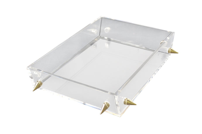 Lucite Small Gold Stud Tray