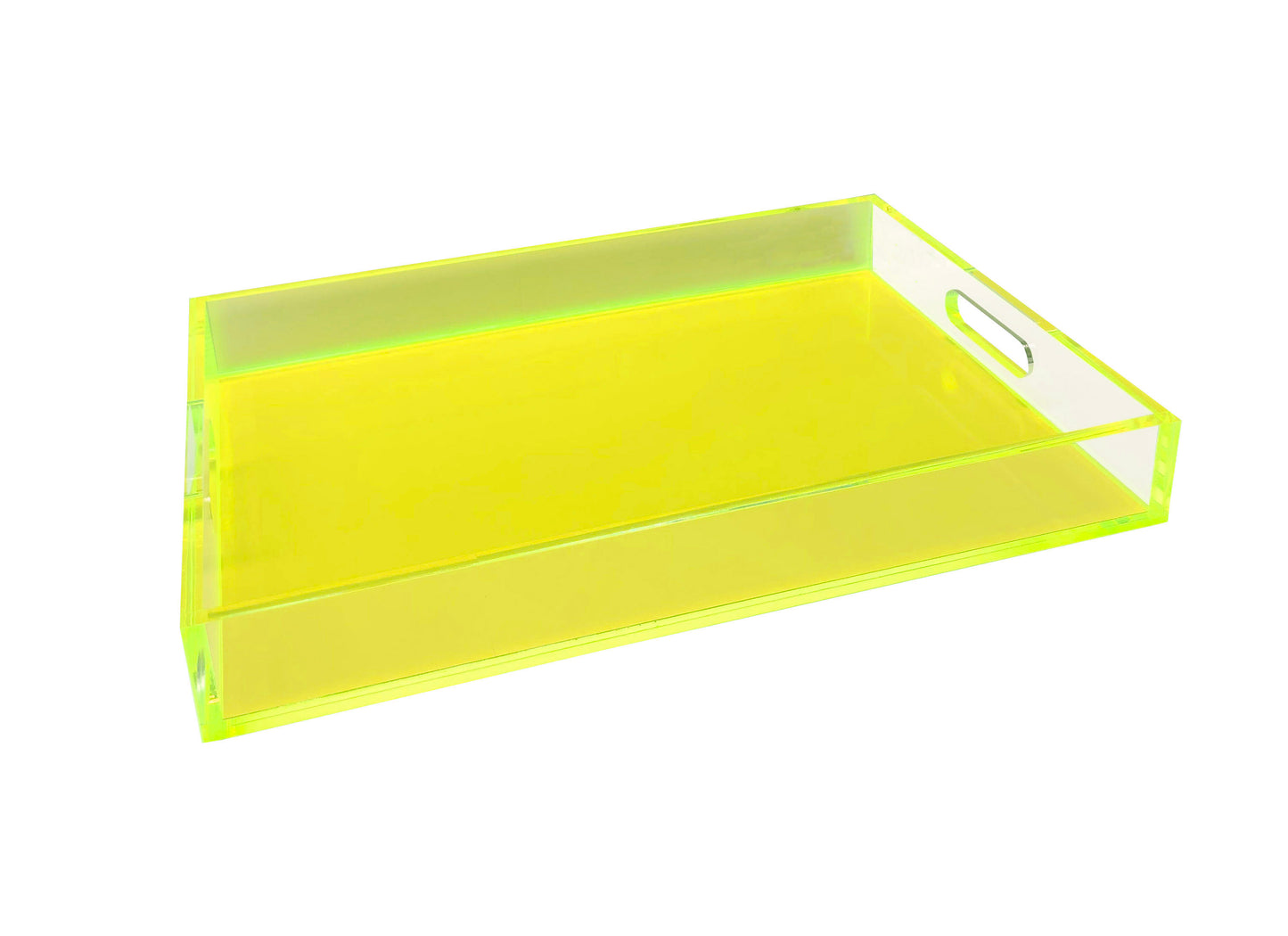 Neon Green Sq Lucite Tray
