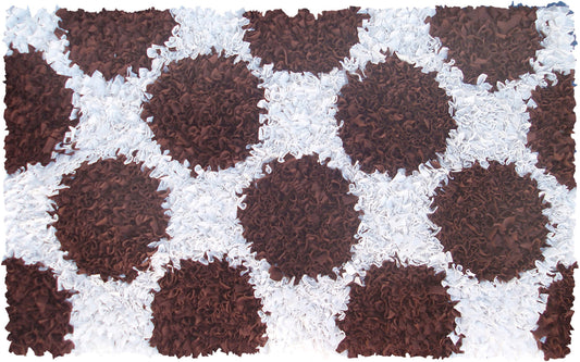 Polkamania Brown/White Area Rug