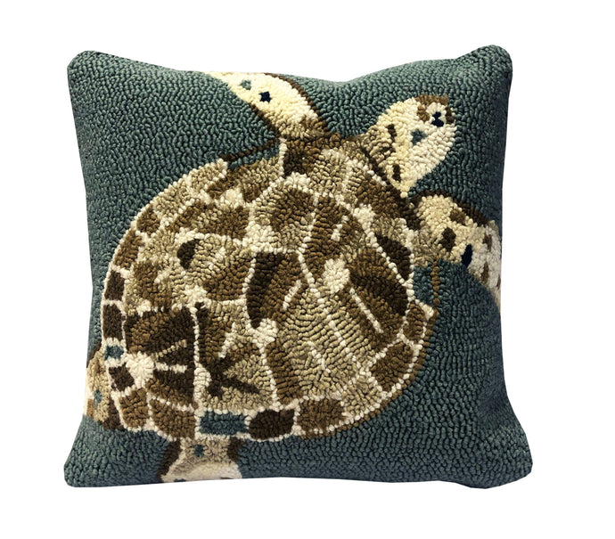 Sea Turtle Pillow Aqua