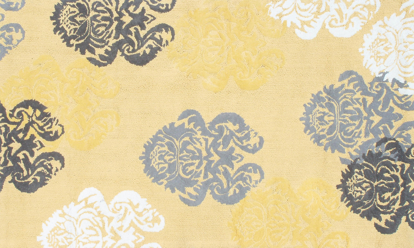 Brocade Yellow Area Rug