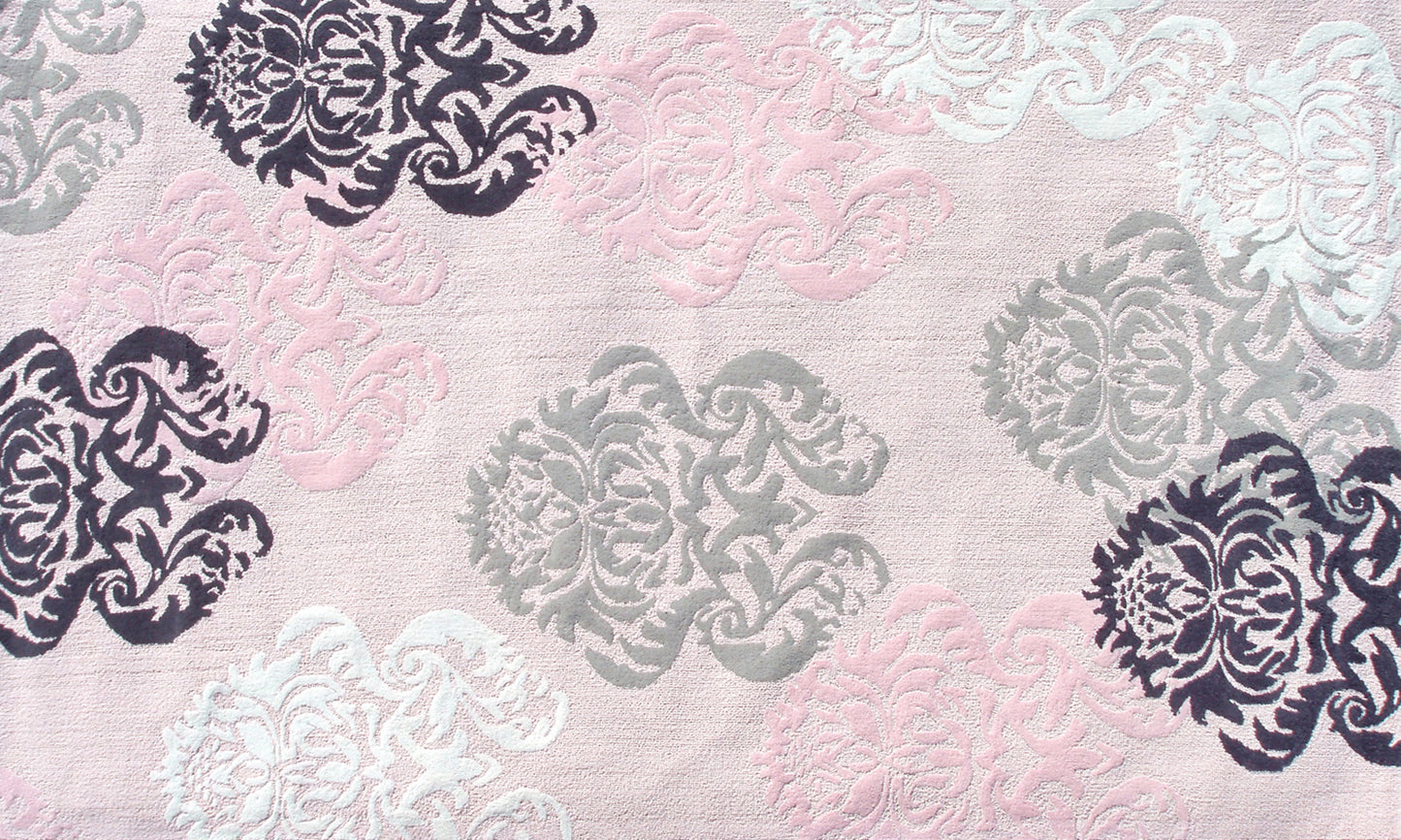 Brocade Pink Area Rug