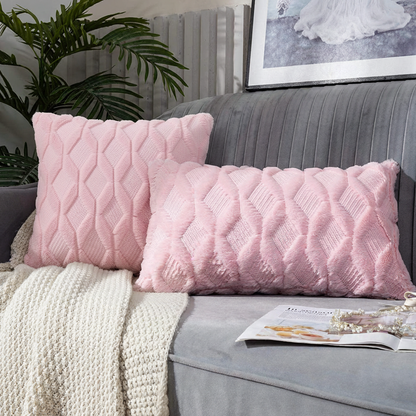 Pack of 2 One 18"x18" with a matching color of one 12"x20" Square and rectangle combo set throw pillow covers with inserts