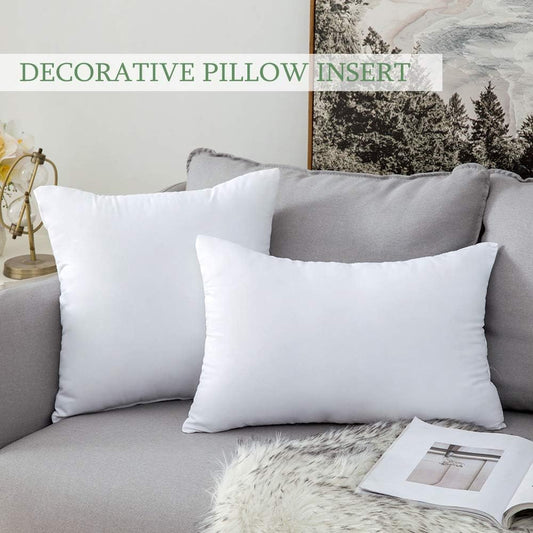 4pcs Throw Pillow Inserts, Square Cushion Inner Soft Fluffy Plump Stuffer Cushion Pillow Core White Pillow Inserts Christmas Decor Halloween Decor Bed Sofa Home Decor