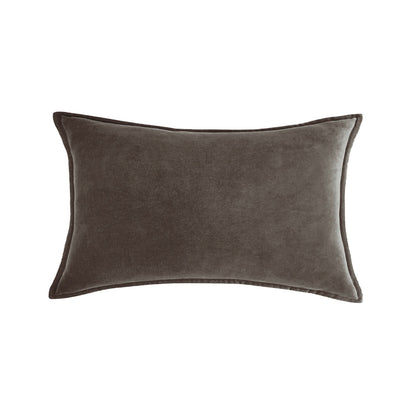 Luxe velvet lumbar pillow 19 colors classic flange edge elegant solid color accent insert included 12"x20"