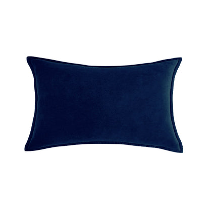 Luxe velvet lumbar pillow 19 colors classic flange edge elegant solid color accent insert included 12"x20"