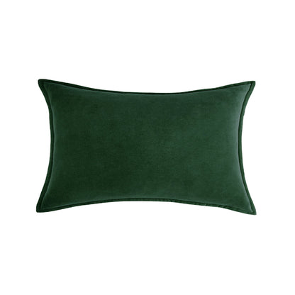 Luxe velvet lumbar pillow 19 colors classic flange edge elegant solid color accent insert included 12"x20"