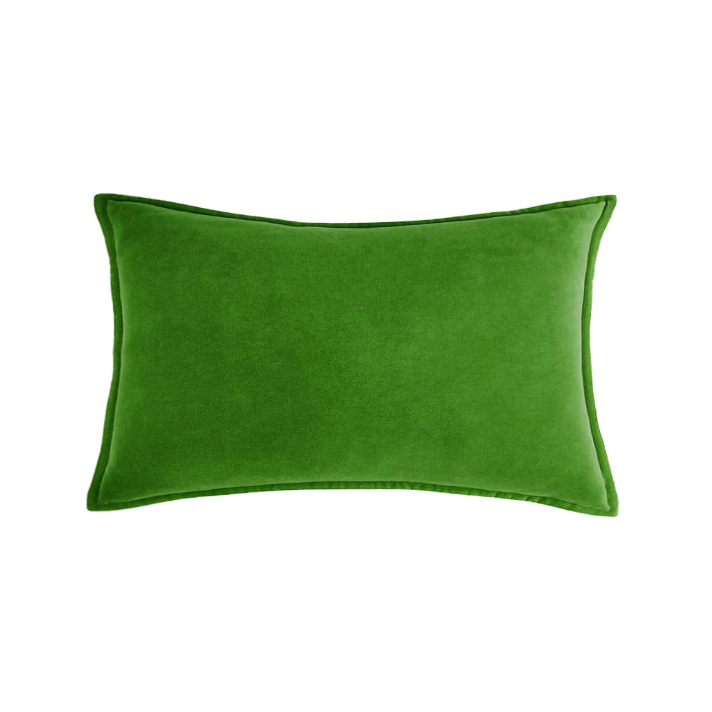 Luxe velvet lumbar pillow 19 colors classic flange edge elegant solid color accent insert included 12"x20"