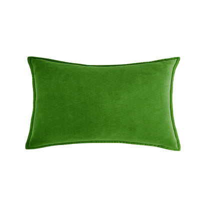 Luxe velvet lumbar pillow 19 colors classic flange edge elegant solid color accent insert included 12"x20"