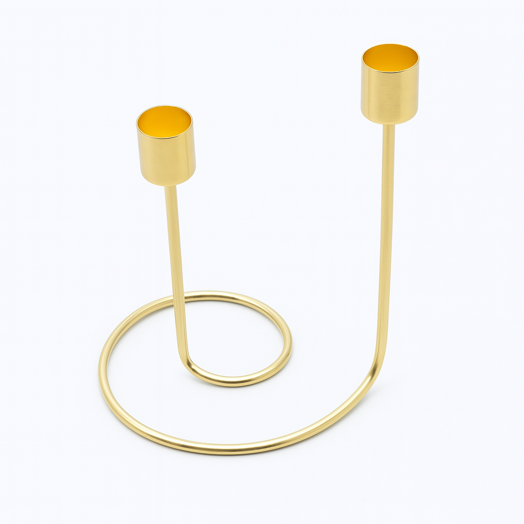 8" Metal Swirly Taper Candle Holder
