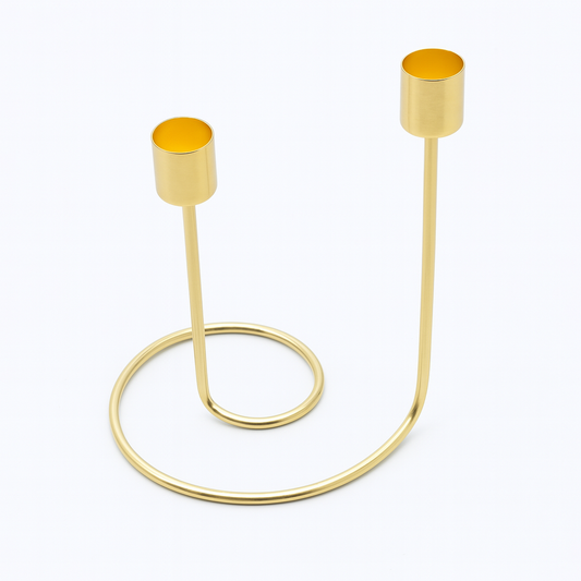 8" Metal Swirly Taper Candle Holder