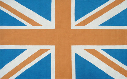 Union Jack Orange Area Rug