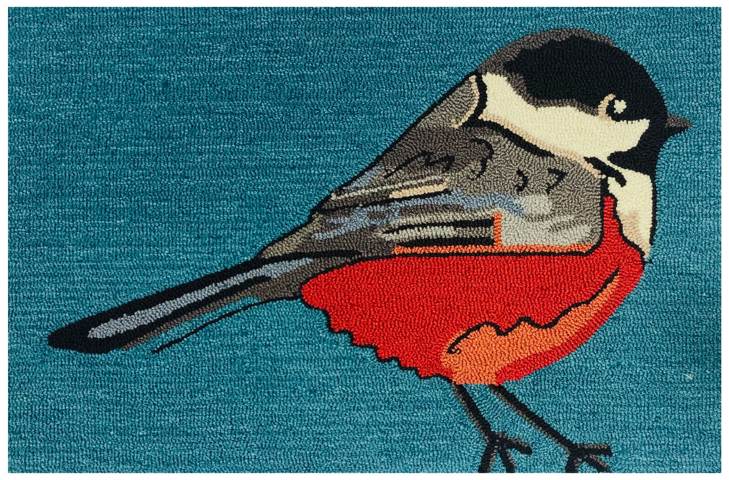 Chickadee Teal Rug/Doormat/Pillow