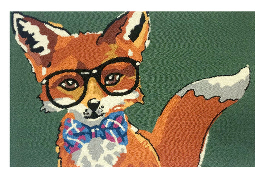 Dapper Fox Green Rug/Doormat