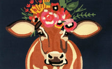 Betsy Floral Cow Indigo Rug/Doormat/Pillow
