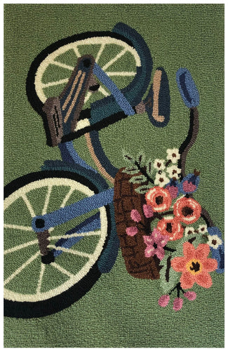 Blossom Bike Fern Rug/Doormat/Pillow