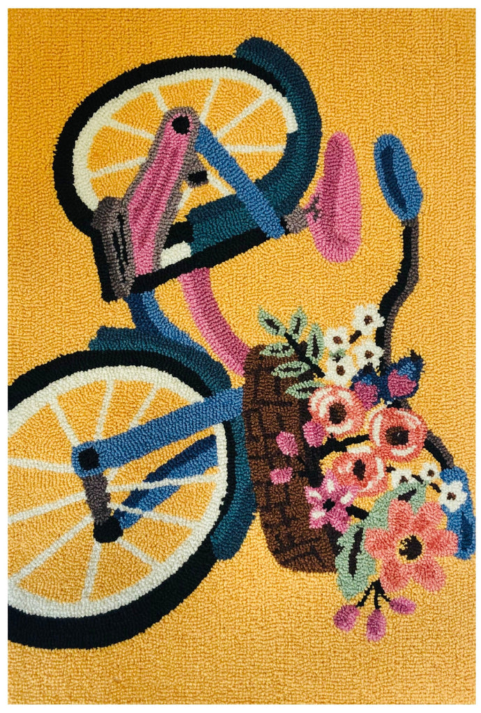 Blossom Bike Mustard Rug/Doormat