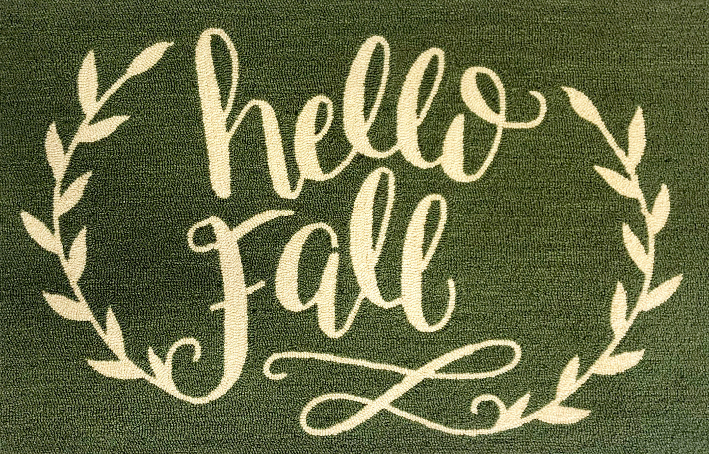 Hello Fall Hunter Green Rug/Doormat