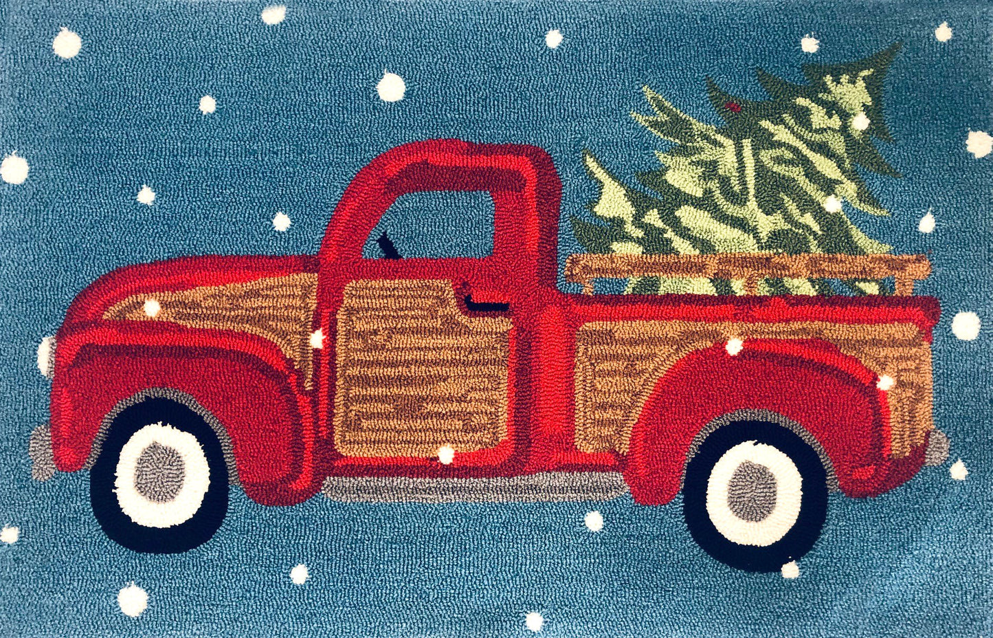 Vintage Holiday Truck Doormat/ Pillows