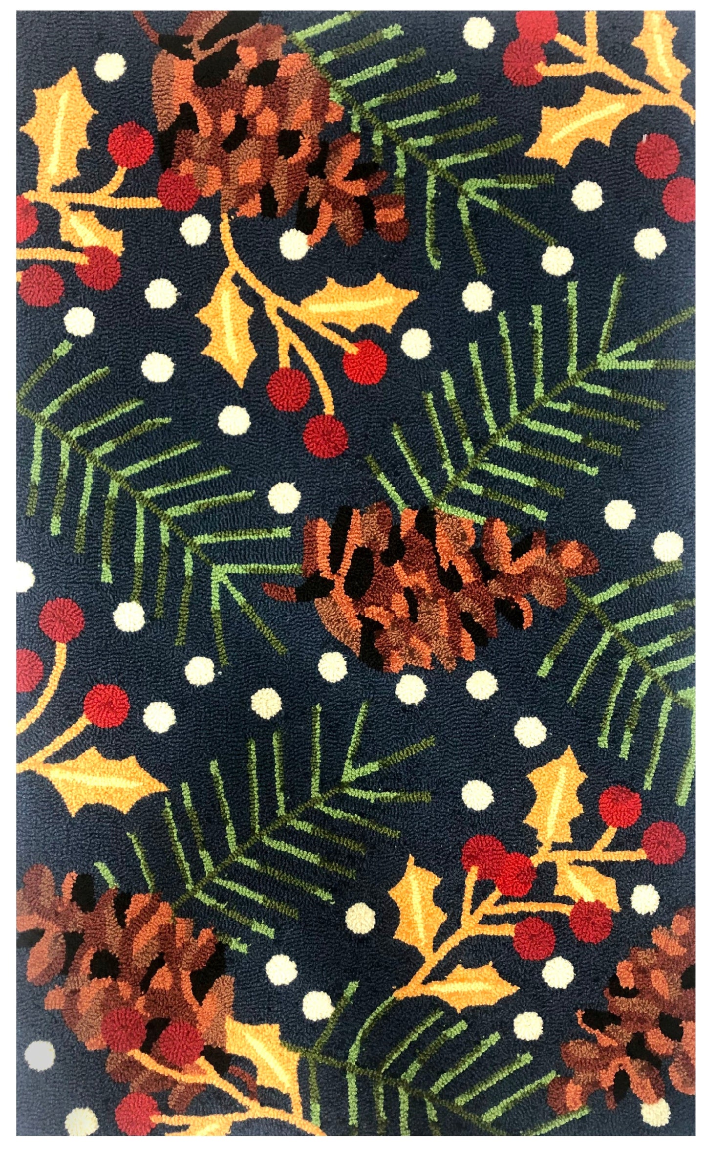 Happy Holly Indigo Rug/Doormat/Pillow