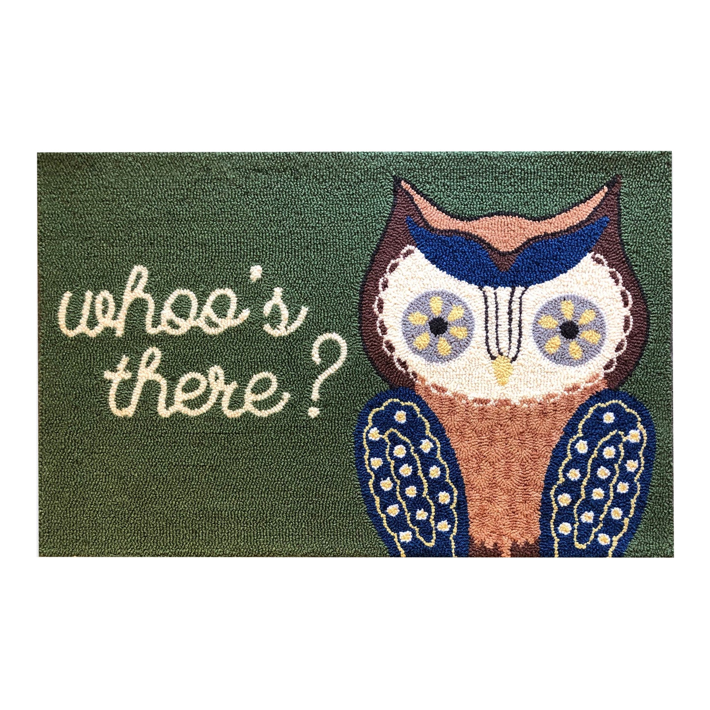 Whoo's There Owl Fern Rug/Doormat