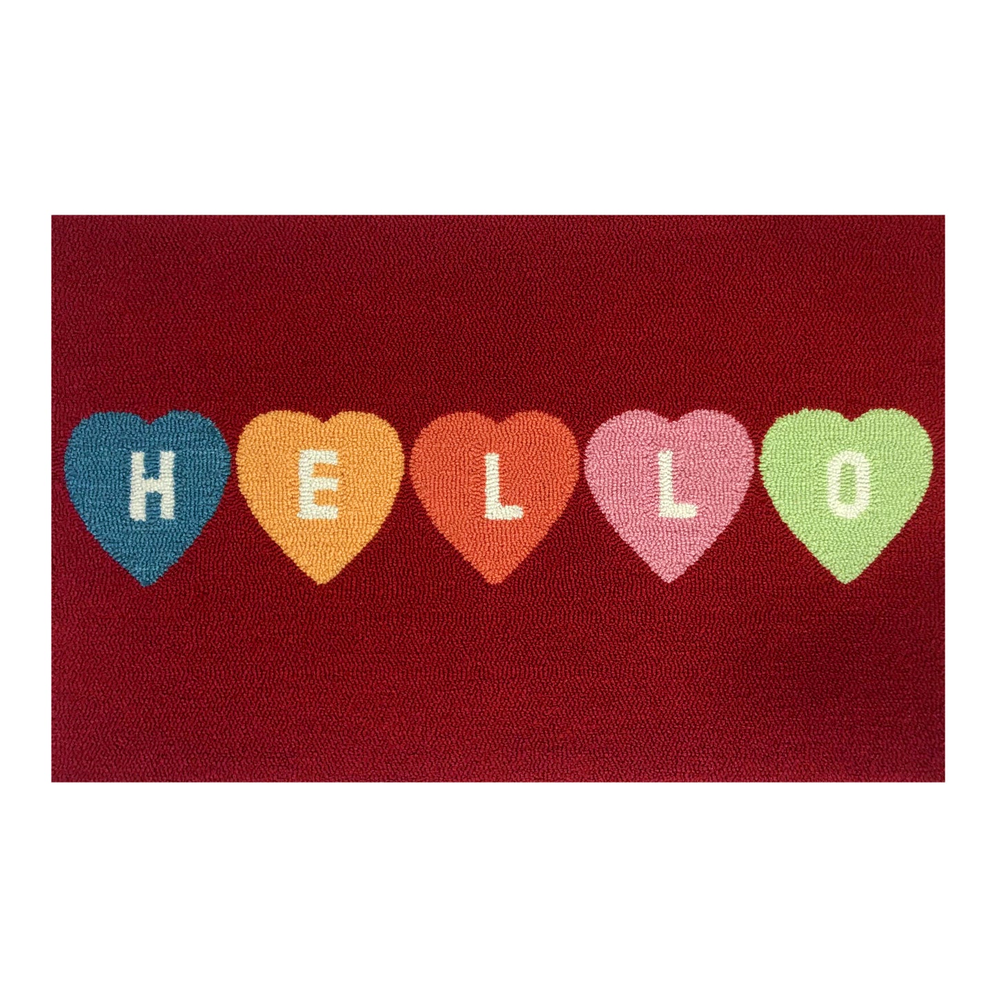 Convo Heart Hello Red Rug