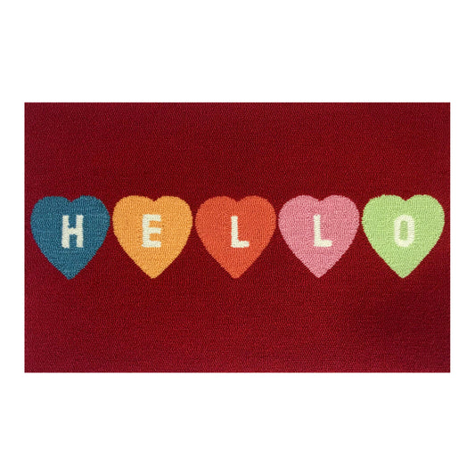 Convo Heart Hello Red Rug