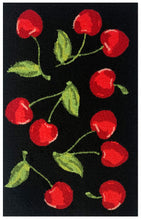 Cherry Toss Black Rug/Doormat/Pillow