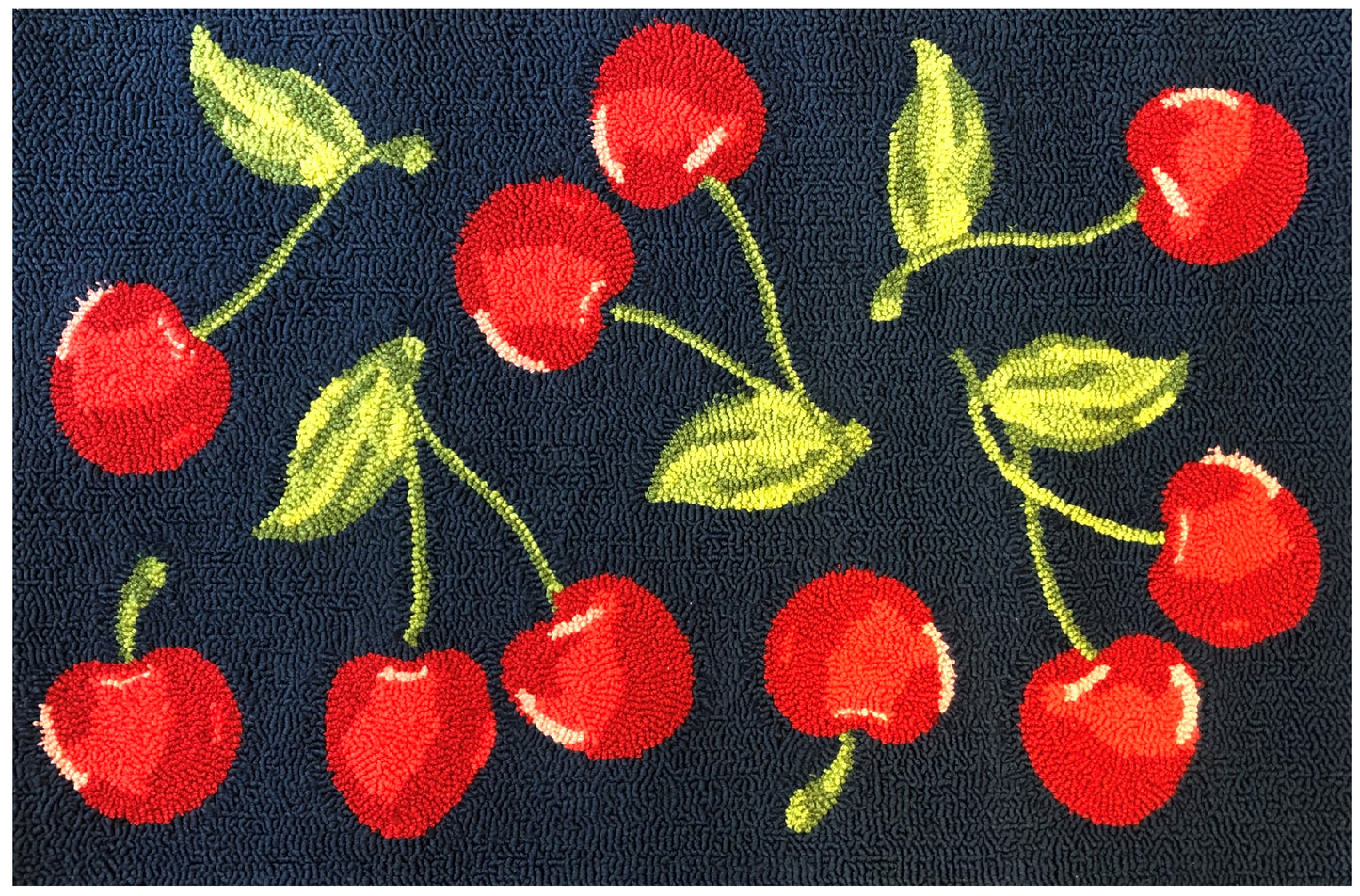 Cherry Toss Indigo Mat & Pillow