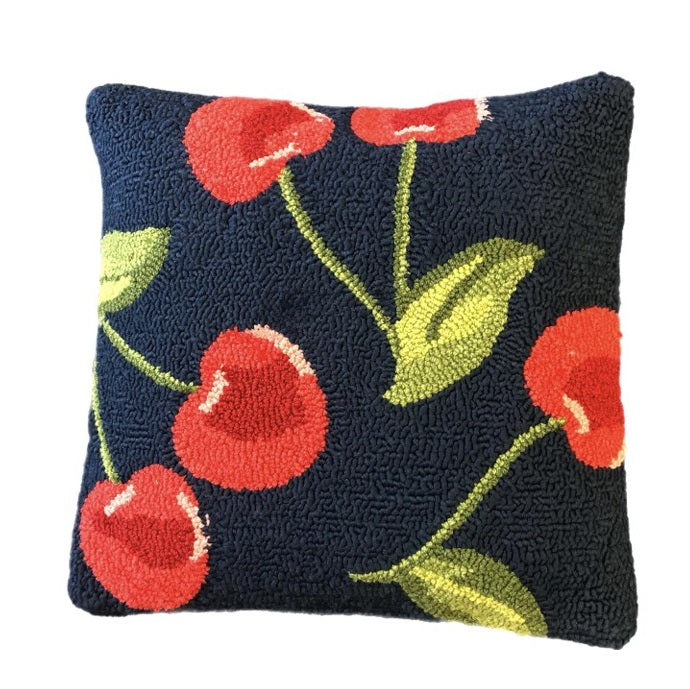 Cherry Toss Indigo Mat & Pillow