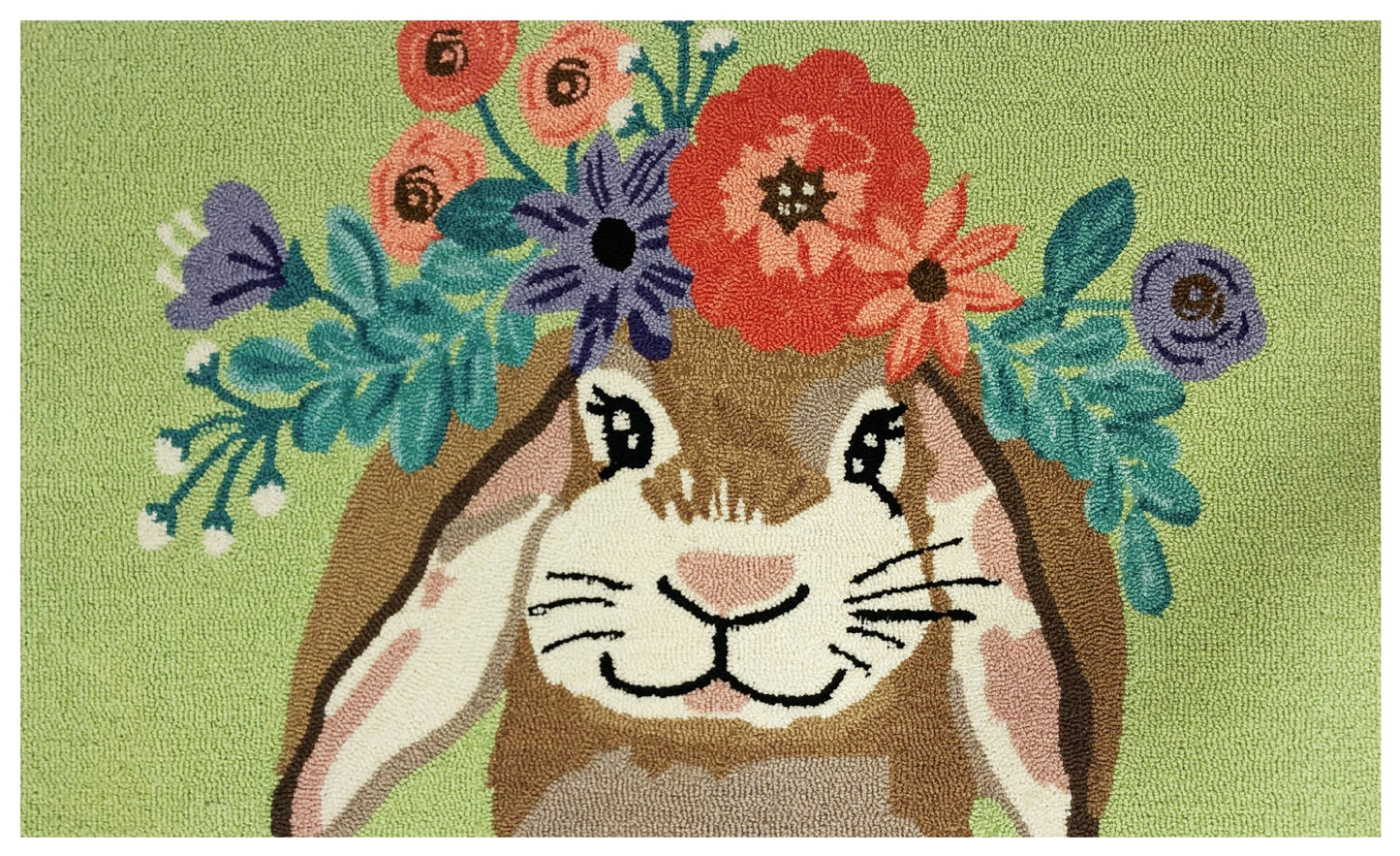 Flower Child Hare Green Rug/Dootmat