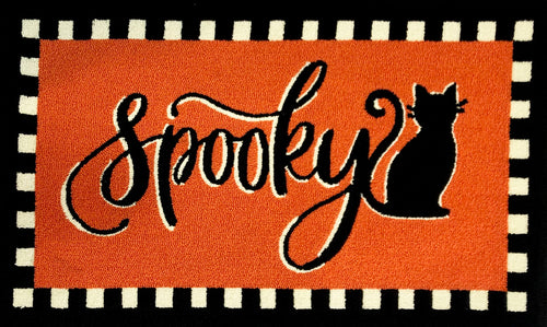 Spooky Cat Checker Stripe Rug/Doormat