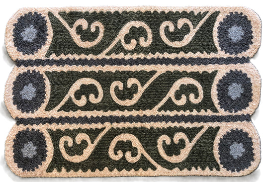 Suzani Stripe Scallop Rug/Doormat