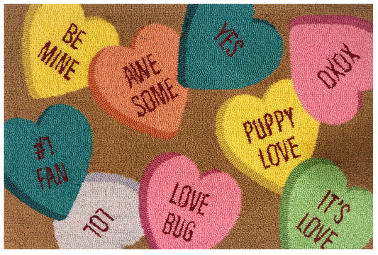 Convo Hearts Toss Brandy Rug/Doormat