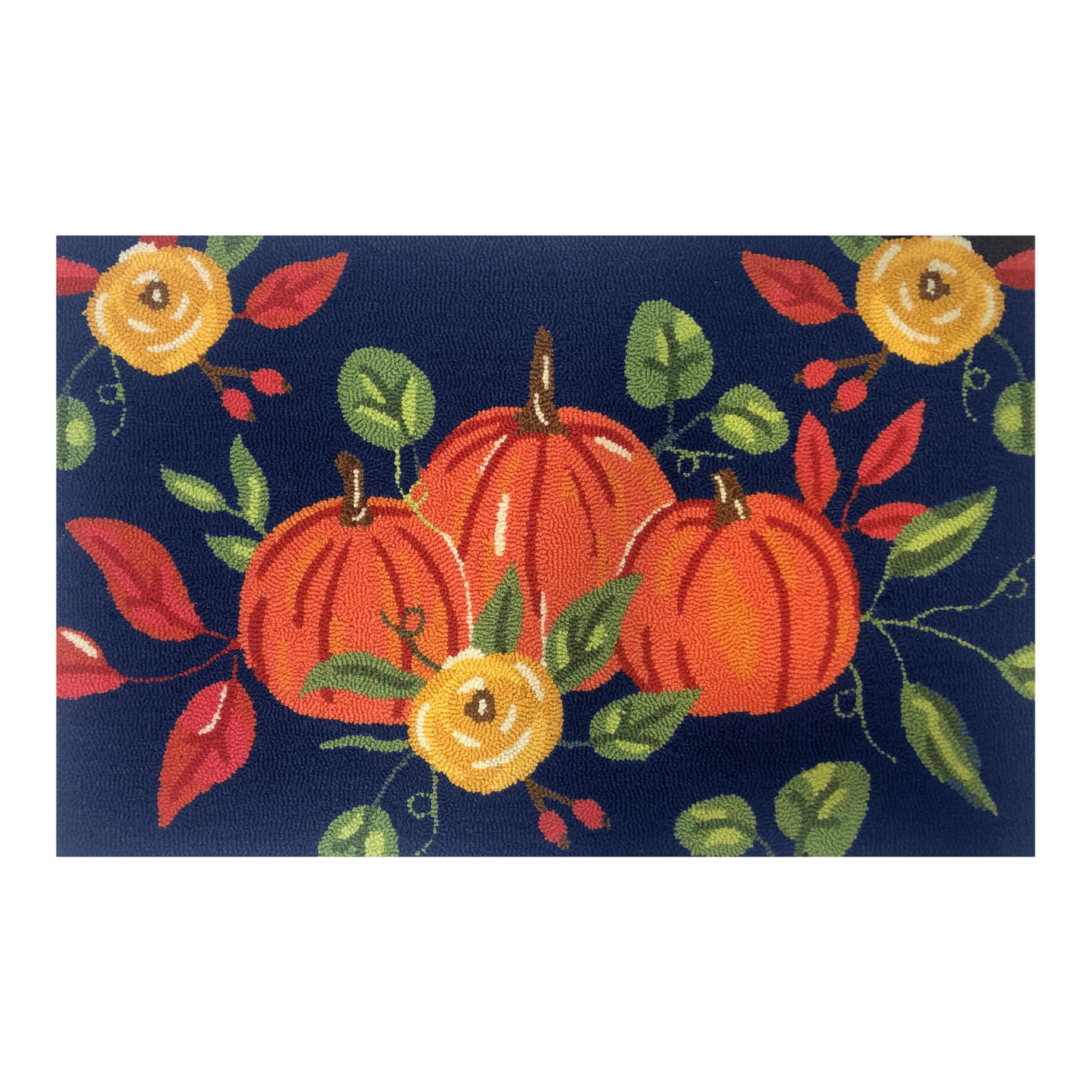 Pumpkin Trio Indigo Rug/ Doormat