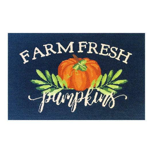 Farm Fresh Pumpkin Indigo Rug/Doormat