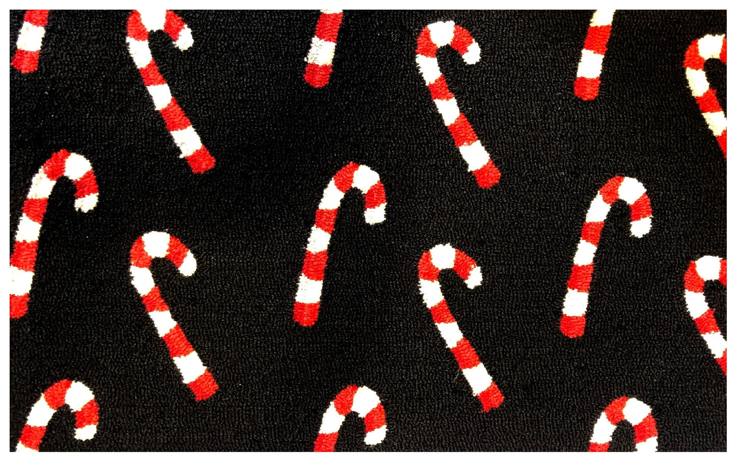 Candy Cane Black Rug/Doormat