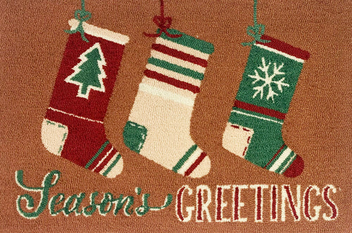 Seasons Greetings Stockings Rug/Doormat