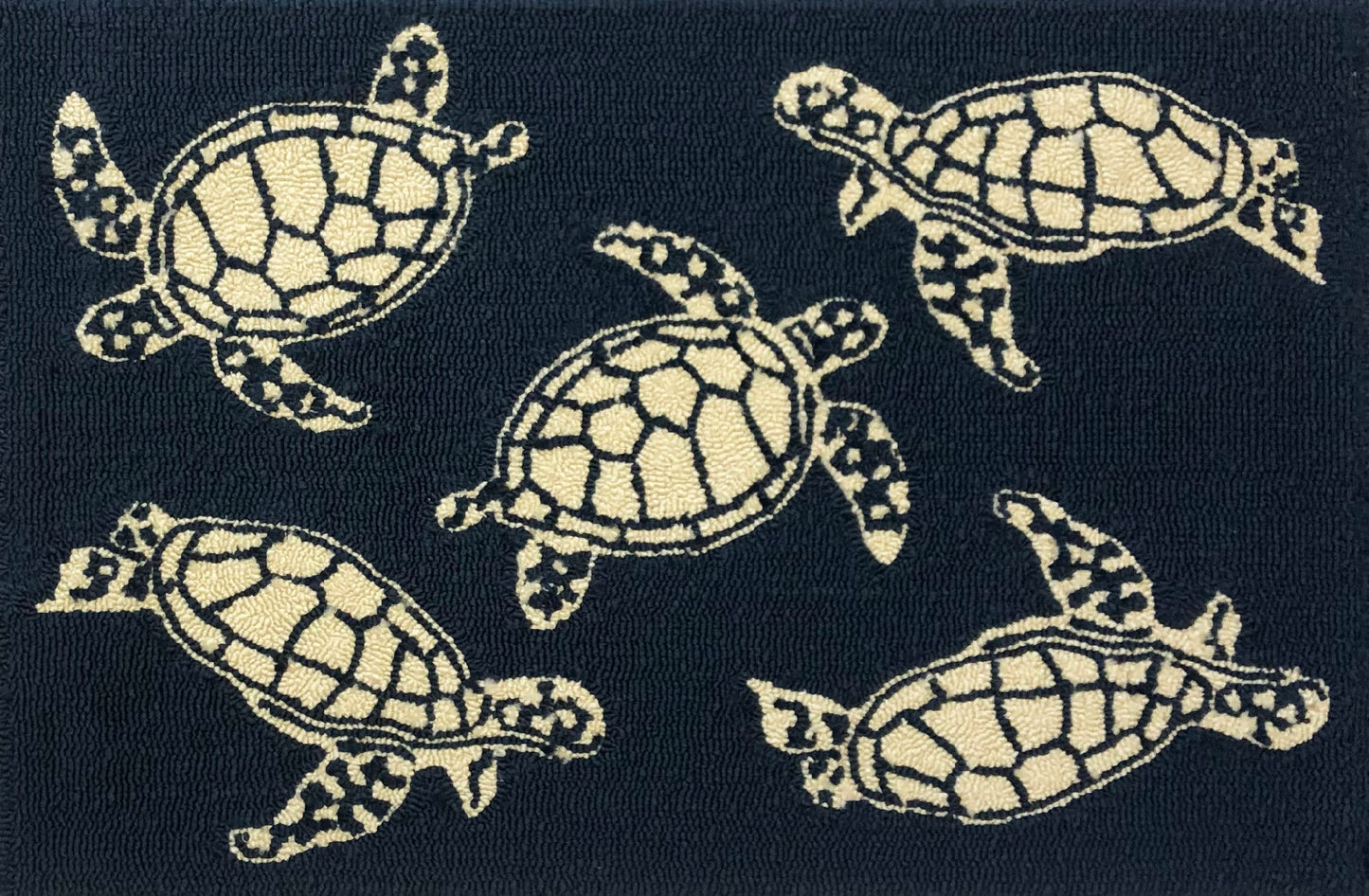 Multi Turtle Indigo Rug/Doormat/Pillow